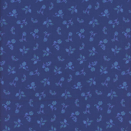 Timeless Treasures Fabrics Indigo Garden Chong A Hwang Royal Tiny Floral