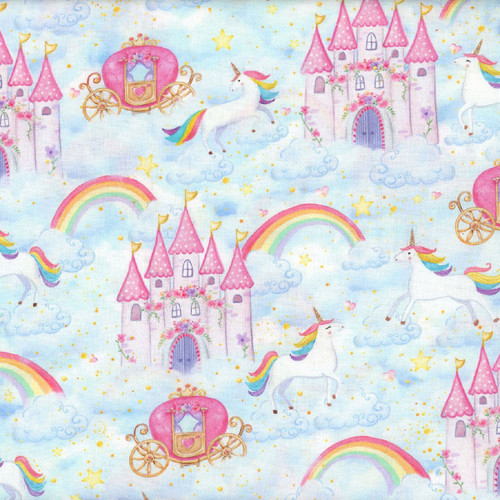 Timeless Treasures Fabrics Castle in the Clouds Blue Castle In The Clouds