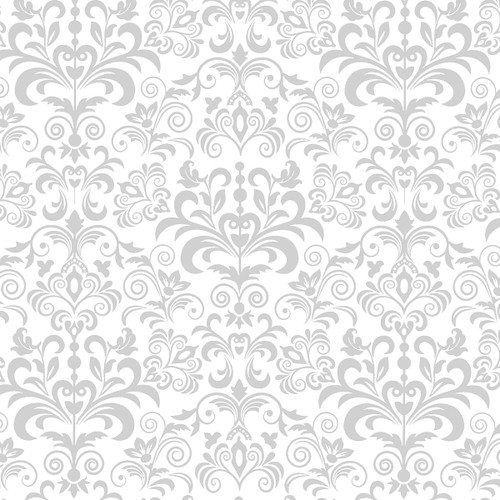 Timeless Treasures Fabrics Whiteout White on White White Large Damask Patter
