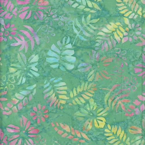 Windham Fabrics Anthology Batiks Jacqueline de Jonge Fairy Land Teal Tropical Leaves