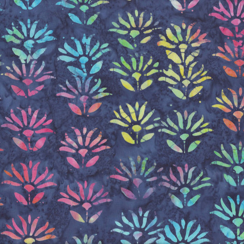 Windham Fabrics Anthology Batiks Jacqueline de Jonge Fairy Land Navy Lotus