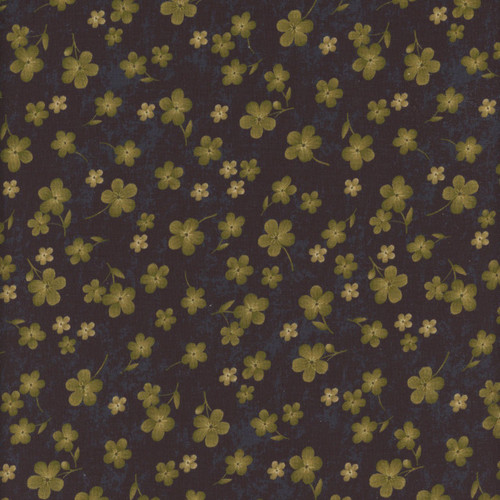 Timeless Treasures Fabrics Scarlet Beauty Black Tossed Gold Geraniums