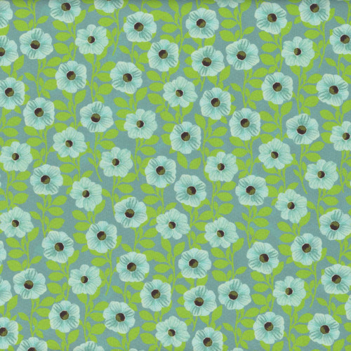 Windham Fabrics Wild Meadow Sue Miano Turquoise Blue Climbing Floral