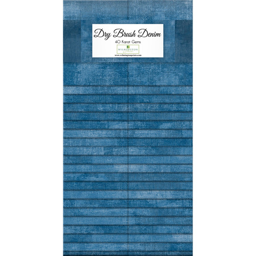 Wilmington Prints Essentials Dry Brush 40 Karat Crystals Fabric Stripe Denim