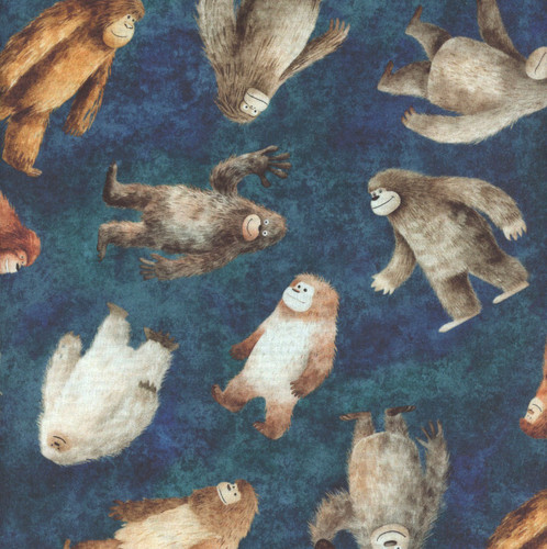 Quilting Treasures Fabrics Big Foot by Dan Morris Navy Tossed Bigfoot