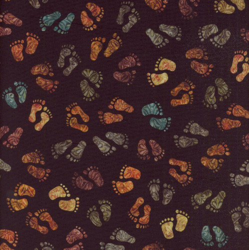 Quilting Treasures Fabrics Big Foot by Dan Morris Black Bigfoot Foot Prints