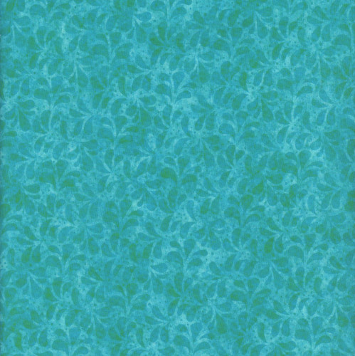 Quilting Treasures Fabrics Spring Bling by Dan Morris Turquoise Blue Tonal Leaves