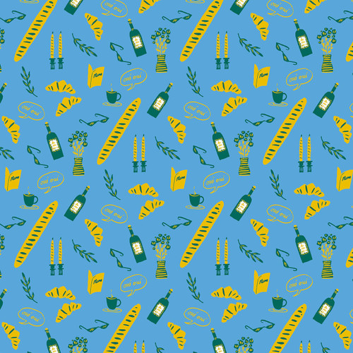 Dear Stella Fabrics Springtime in Paris by Faye Guanipa Sky Le Bistro