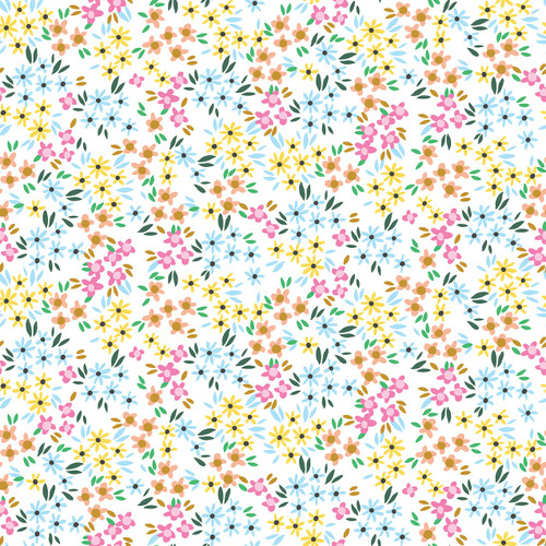 Dear Stella Fabrics Pineapple Crush White Floral Haze