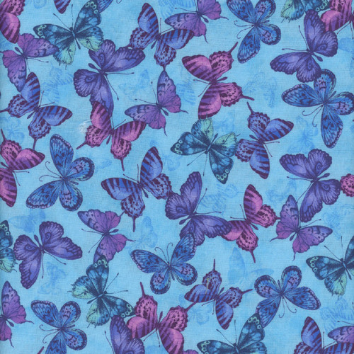 【T10081】DOOSYCOOKIE/COSMIC BUTTERFLY Timeless Treasures Fabrics Cosmic Butterfly Midnight