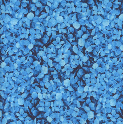 Timeless Treasures Fabrics Midnight Blooms Blue Packed Hydrangea Petals