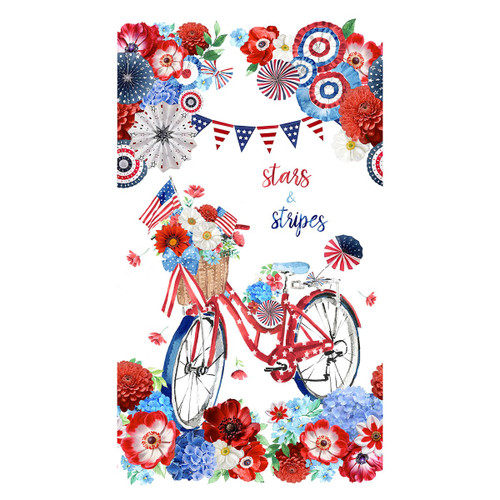 Timeless Treasures Fabrics Stars and Stripes USA Patriotic Floral Panel
