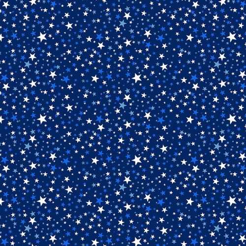 Timeless Treasures Fabrics Stars and Stripes Navy Tossed Stars