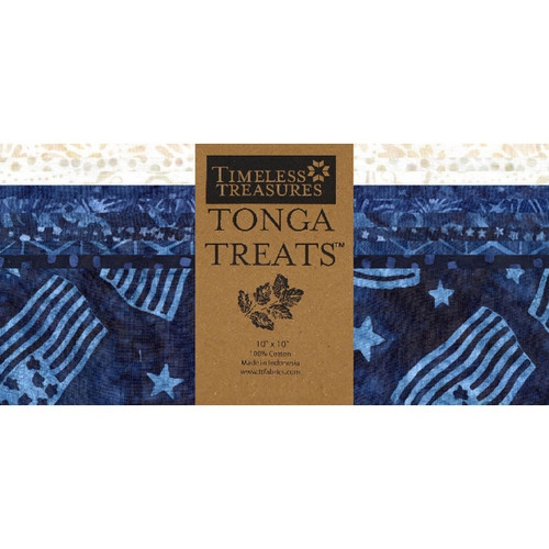 Timeless Treasures Fabrics USA Tonga Batiks USA Layer Cake Ten Inch Squares