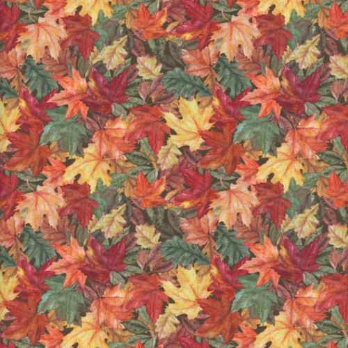 Timeless Treasures Fabrics Cabin Rules by Gail Caddon Autumn Fall Leaves