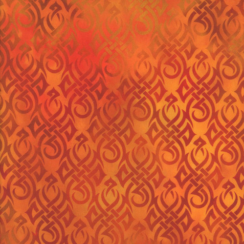 In The Beginning Fabrics Dragons - Emerald Reign Orange Red Flames