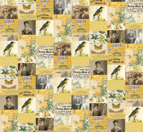 Free Spirit Fabrics Palette Yellow by Tim Holtz Eclectic Elements Yellow Collage Yellow