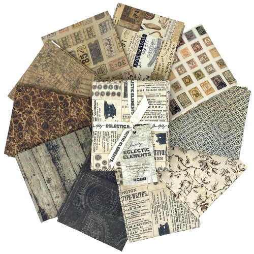 Free Spirit Fabrics Palette Neutral by Tim Holtz Eclectic Elements 10 Fat Quarters