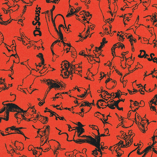 Robert Kaufman Fabrics Celebrate Seuss! Red Dr Seuss Characters