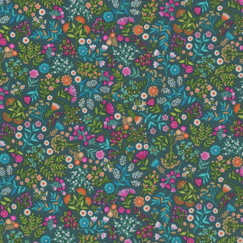 Andover Fabrics Jaipur by Makower UK Teal Floral