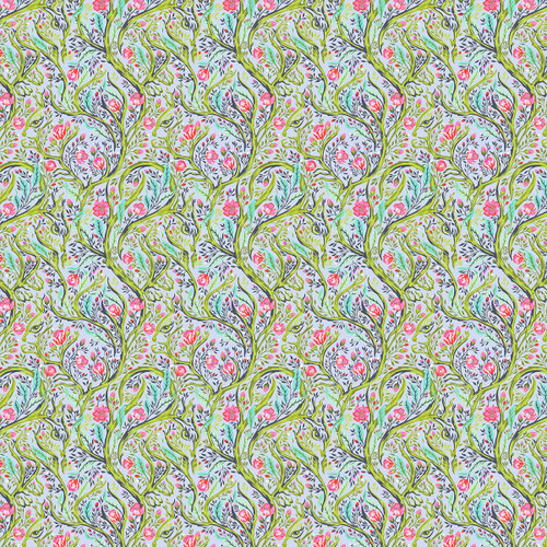 FreeSpirit Fabrics Full Moon Forest II Tula Pink Branch Manager Starlight Purple Green