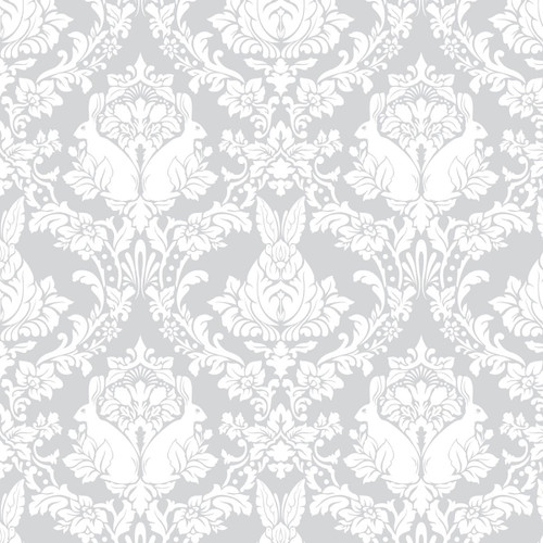 FreeSpirit Fabrics True Colors Tula Pink Ghost Bunny Whisper Grey White