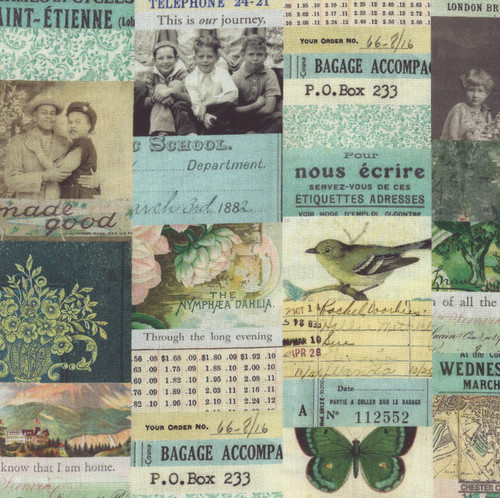 FreeSpirit Fabrics Teal Palette by Tim Holtz Teal Blue Collage