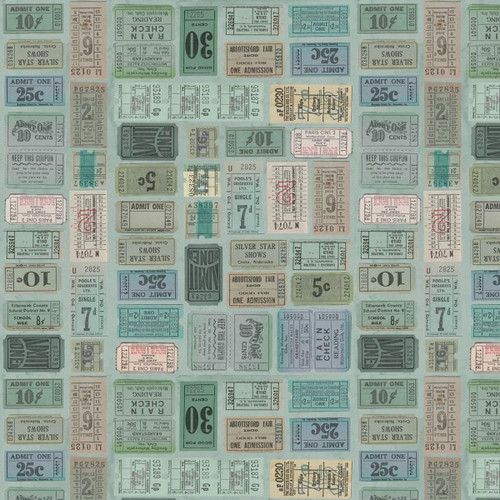 FreeSpirit Fabrics Teal Palette by Tim Holtz Teal Blue Tickets