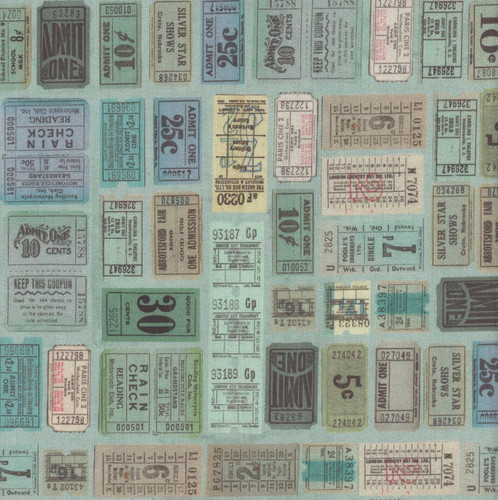 FreeSpirit Fabrics Teal Palette by Tim Holtz Teal Blue Tickets