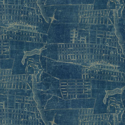 FreeSpirit Fabrics Blue Palette by Tim Holtz Blue Map Blue