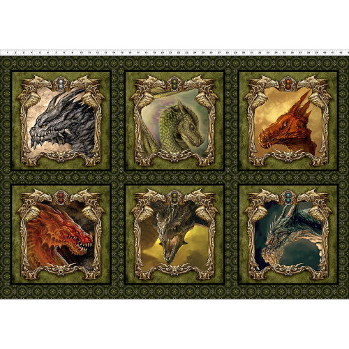 In The Beginning Fabrics Dragons - The Ancients Dragon Species Panel