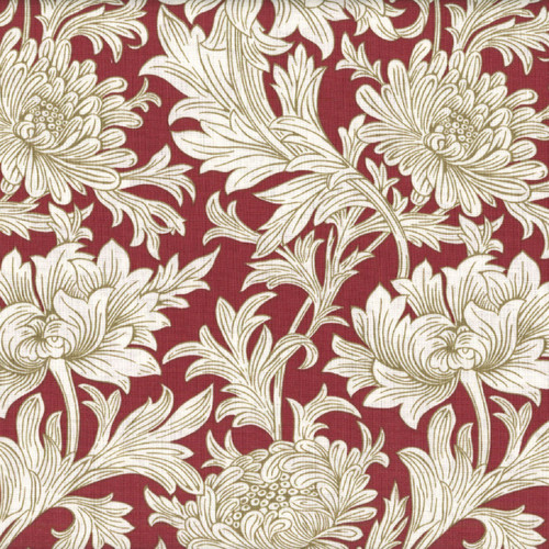FreeSpirit Fabrics Oxford Holiday Collection by William Morris & Co Chrysanthemum Tonal Crimson