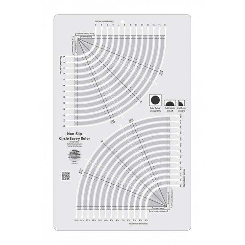 Creative Grids Quilt Ruler Circle Savvy 11.75 Inch by 18.5 Inch