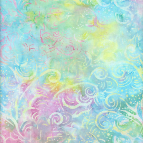 Timeless Treasures Fabrics Sugar Sunrise Tonga Batik Nouveau Scrolls