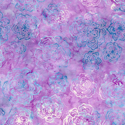 Timeless Treasures Fabrics Pastel Tonga Batiks Hydrangea Pearled Flowers