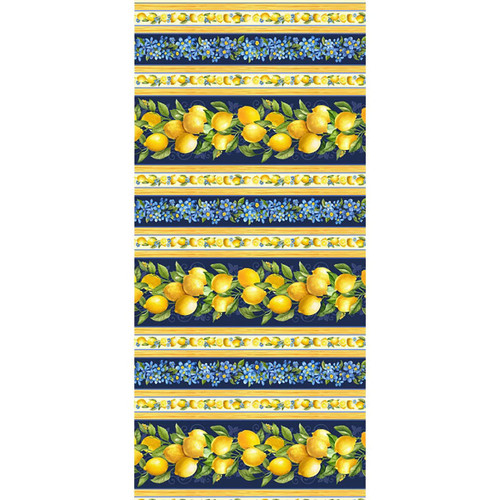 Timeless Treasures Fabrics Limoncello Navy Lemon 11" Stripes