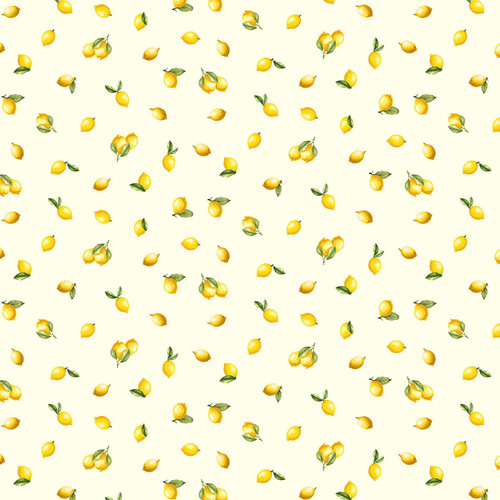 Timeless Treasures Fabrics Limoncello Cream Tossed Mini Lemons