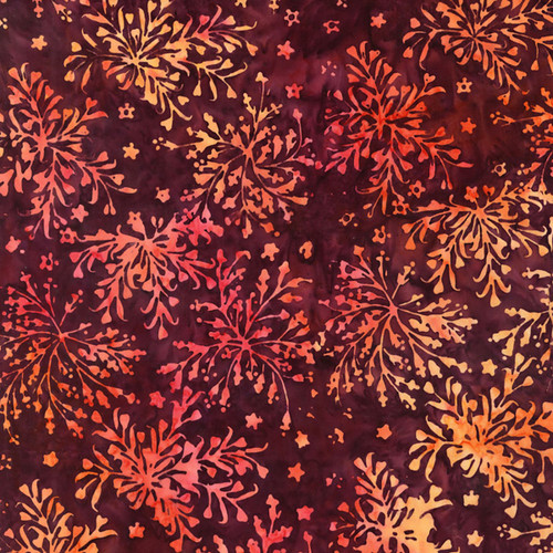 Timeless Treasures Fabrics Forest Floor Tonga Batiks Wine Bush