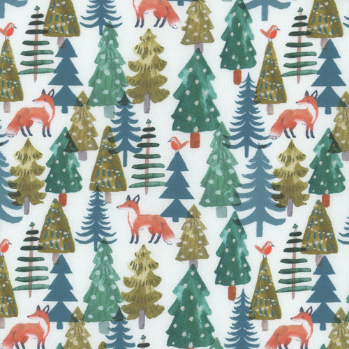 Dear Stella Fabrics Baby It's Cold Outside Clara Jean White Fox Forest