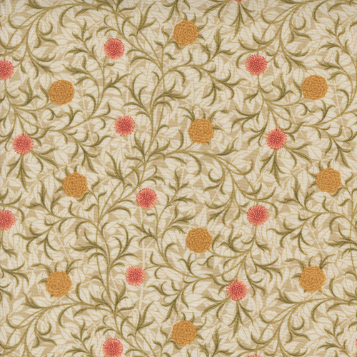 Moda Fabrics William Morris Morris Manor Barbara Brackman Scroll Porcelain Cream