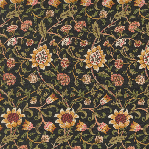 Moda Fabrics William Morris Morris Manor Barbara Brackman Evenlode Ebony Black