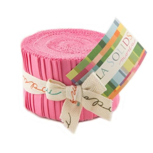 Moda Bella Solid Junior Jelly Roll Thirties Pink