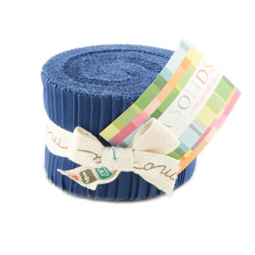 Moda Bella Solid Junior Jelly Roll Admiral Blue Moda Bella Solid Junior Jelly Roll Admiral Blue