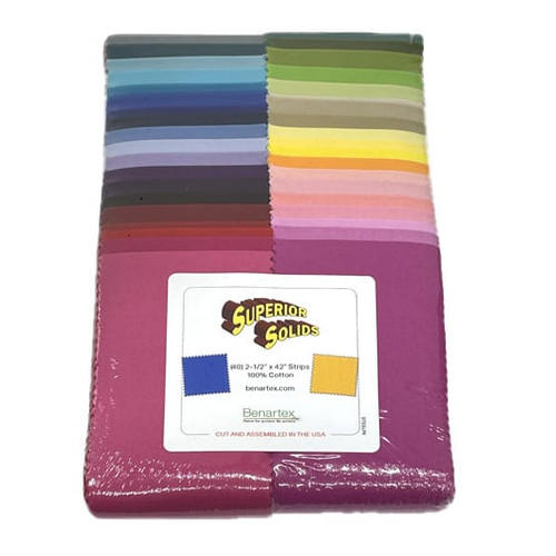 Benartex Fabrics Superior Solids Strip-pies Jelly Roll Strips