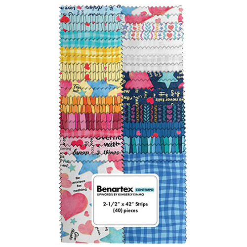 Benartex Fabrics UpWords by Kimberly Einmo Jelly Roll Fabric Strips