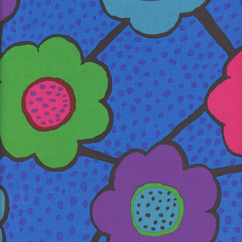 FreeSpirit Fabrics Kaffe Fassett Collective August 2025 by Brandon Mably Floral Connections Blue