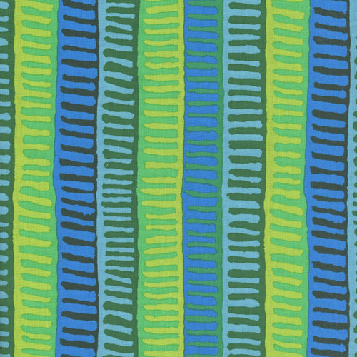 FreeSpirit Fabrics Kaffe Fassett Collective August 2025 by Brandon Mably Zipper Stripe Green