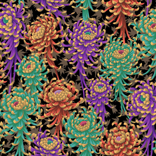 FreeSpirit Fabrics Kaffe Fassett Collective August 2025 by Philip Jacobs Spider Mums Dark