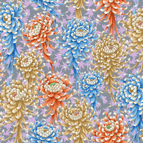 FreeSpirit Fabrics Kaffe Fassett Collective August 2025 by Philip Jacobs Spider Mums Pastel