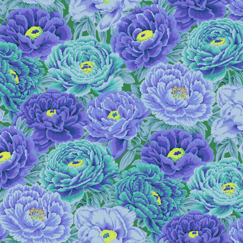 FreeSpirit Fabrics Kaffe Fassett Collective August 2025 by Philip Jacobs Tibetan Peony Blue